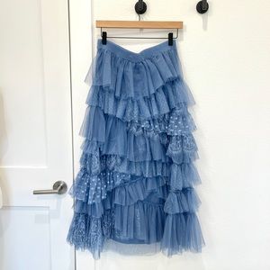 NWT Anthropologie Tulle Lace Skirt Size L